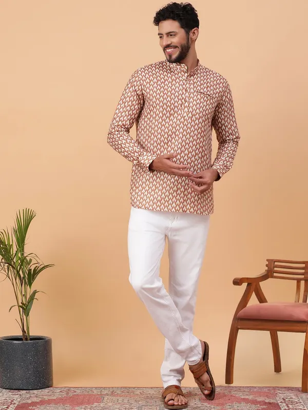 Tabard_Men_Printed_Straight_Kurta_(Yellow)