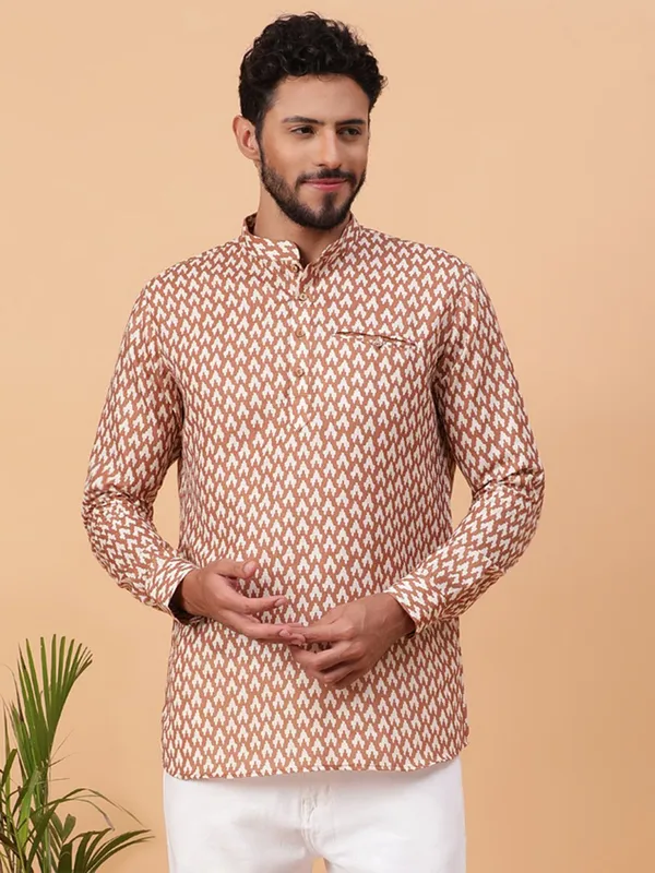 Tabard_Men_Printed_Straight_Kurta_(Yellow)