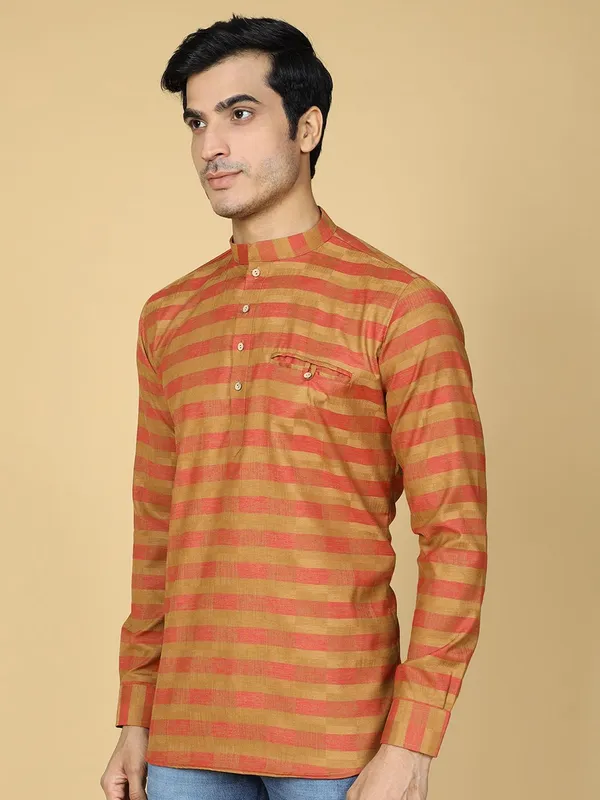 Tabard_Men_Embroidered_Straight_Kurta_(Red)