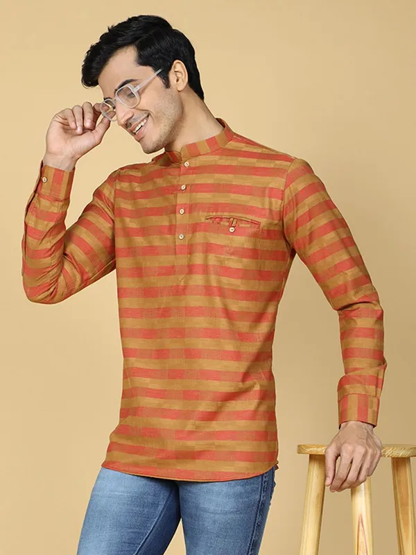 Tabard_Men_Embroidered_Straight_Kurta_(Red)