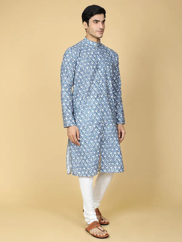 Tabard_Men_Embroidered_Straight_Kurta_(Blue)