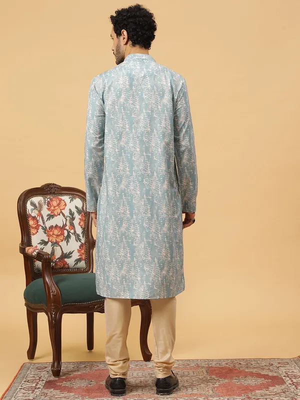 Tabard_Men_Printed_Straight_Kurta_(Blue)