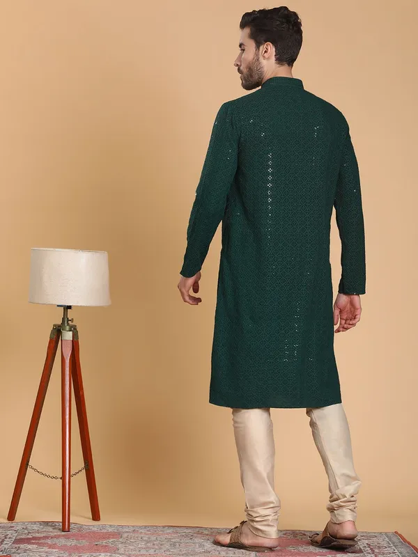 Tabard_Men_Embroidered_Straight_Kurta_(Green)