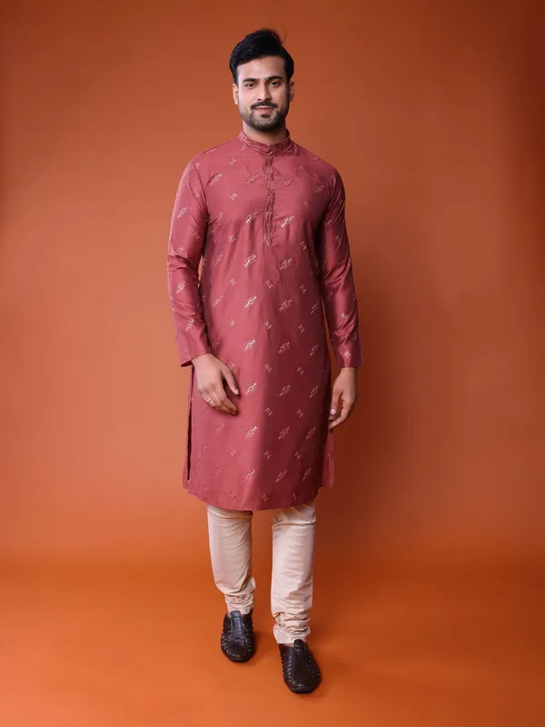 Tabard_Men_Printed_Ethnic_Dress_Kurta_(Orange)