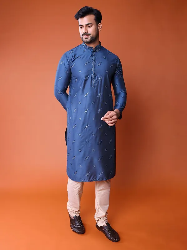 Tabard_Men_Printed_Ethnic_Dress_Kurta_(Blue)