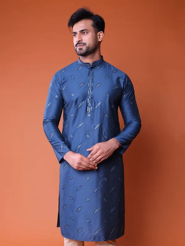 Tabard_Men_Printed_Ethnic_Dress_Kurta_(Blue)