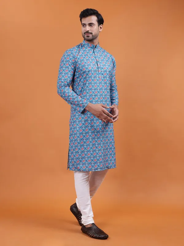 Tabard_Men_Printed_Straight_Kurta_(Blue)