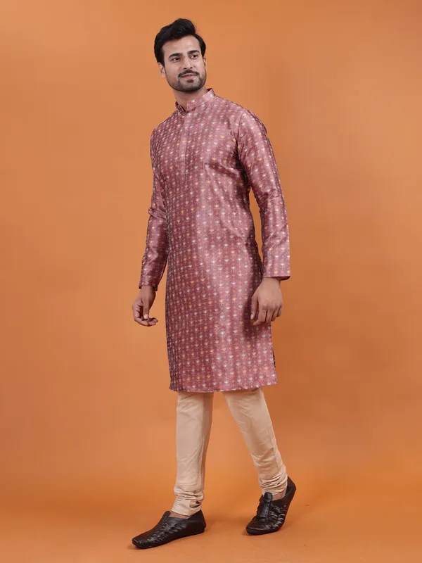 Tabard_Men_Embroidered_Straight_Kurta_(Orange)