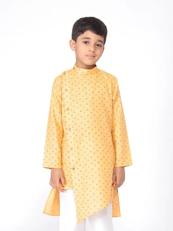 Tabard_Boys_Printed_Straight_Kurta_(Yellow)