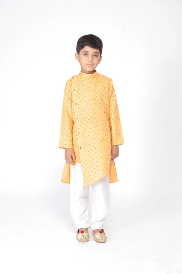Tabard_Boys_Printed_Straight_Kurta_(Yellow)
