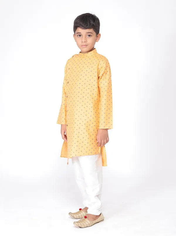 Tabard_Boys_Printed_Straight_Kurta_(Yellow)