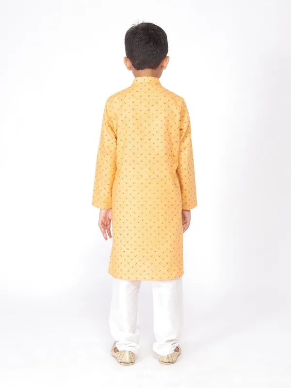 Tabard_Boys_Printed_Straight_Kurta_(Yellow)