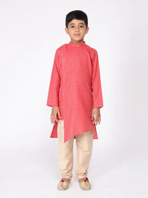 Tabard_Boys_Printed_Straight_Kurta_(Pink)