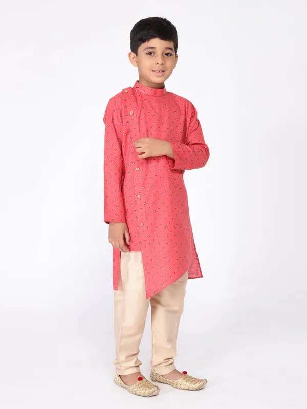 Tabard_Boys_Printed_Straight_Kurta_(Pink)