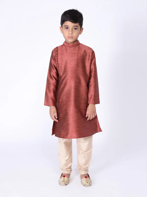 Tabard_Boys_Printed_Straight_Kurta_(Red)