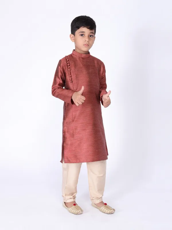 Tabard_Boys_Printed_Straight_Kurta_(Red)