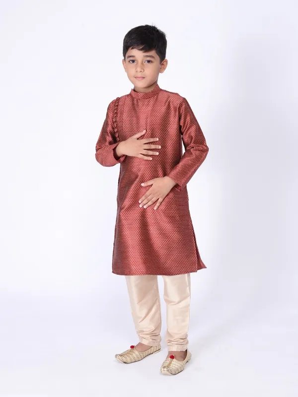 Tabard_Boys_Printed_Straight_Kurta_(Red)