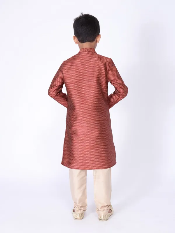 Tabard_Boys_Printed_Straight_Kurta_(Red)