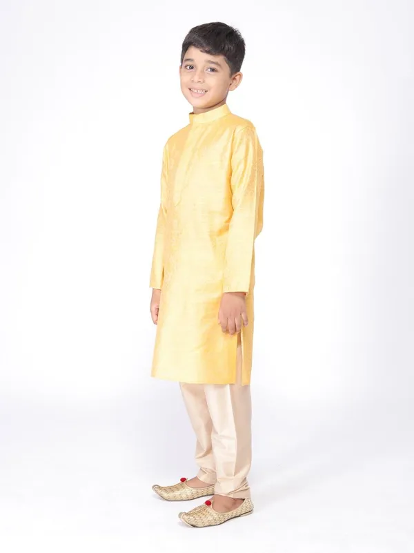 Tabard_Boys_Printed_Straight_Kurta_(Yellow)