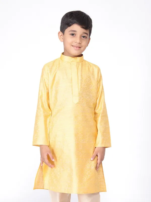 Tabard_Boys_Printed_Straight_Kurta_(Yellow)
