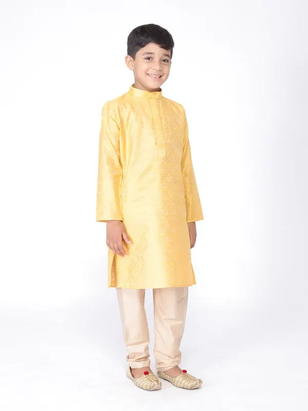 Tabard_Boys_Printed_Straight_Kurta_(Yellow)