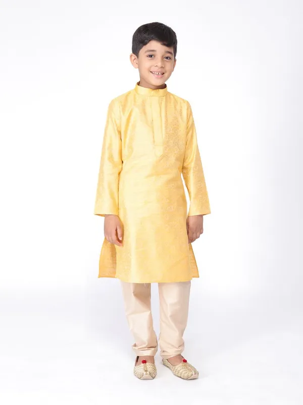 Tabard_Boys_Printed_Straight_Kurta_(Yellow)
