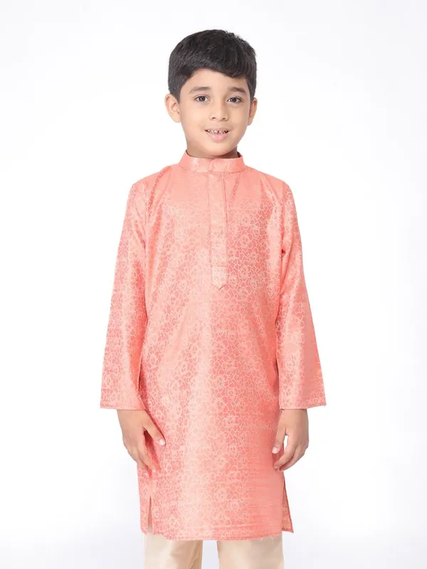 Tabard_Boys_Printed_Straight_Kurta_(Pink)
