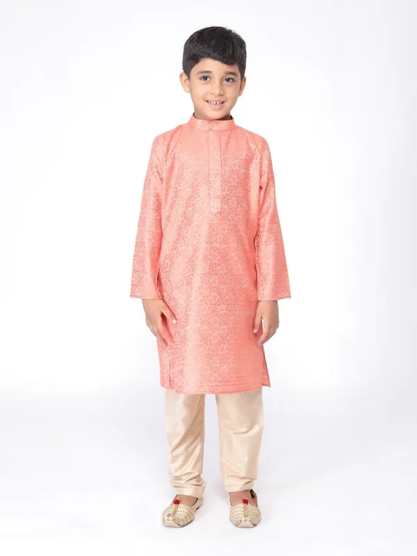 Tabard_Boys_Printed_Straight_Kurta_(Pink)