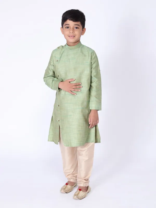 Tabard_Boys_Self_Design_Straight_Kurta_(Green)
