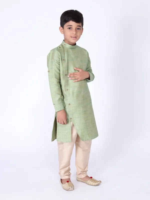 Tabard_Boys_Self_Design_Straight_Kurta_(Green)