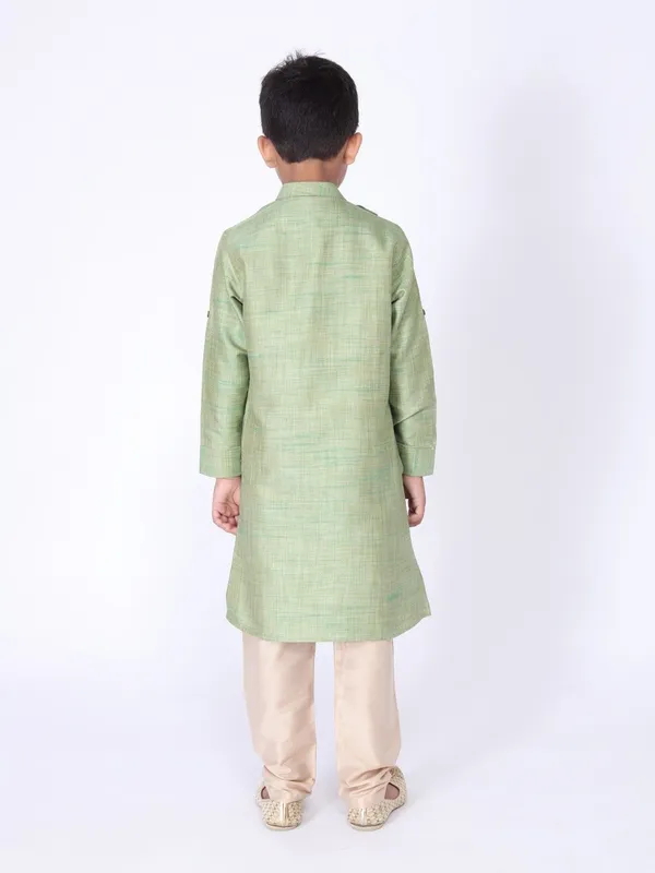 Tabard_Boys_Self_Design_Straight_Kurta_(Green)