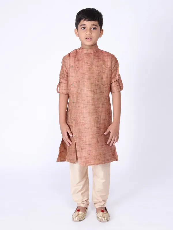 Tabard_Boys_Solid_Straight_Kurta_(Maroon)