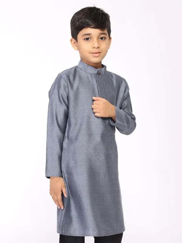 Tabard_Boys_Printed_Straight_Kurta_(Blue)
