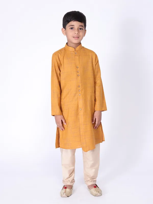 Tabard_Boys_Printed_Straight_Kurta_(Yellow)