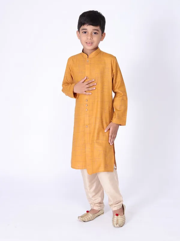 Tabard_Boys_Printed_Straight_Kurta_(Yellow)