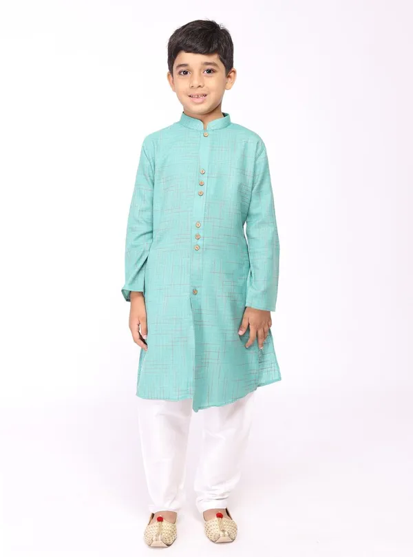 Tabard_Boys_Printed_Straight_Kurta_(Green)