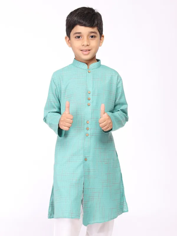 Tabard_Boys_Printed_Straight_Kurta_(Green)