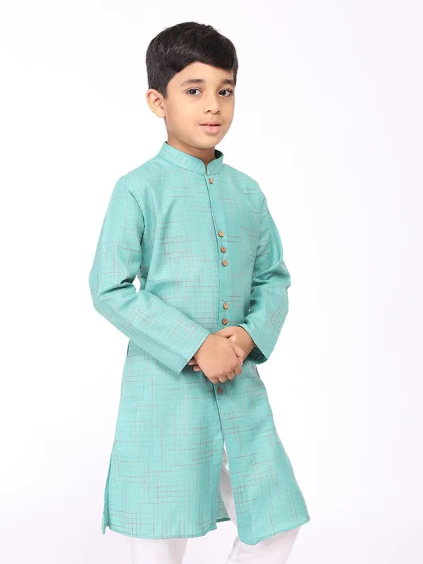 Tabard_Boys_Printed_Straight_Kurta_(Green)