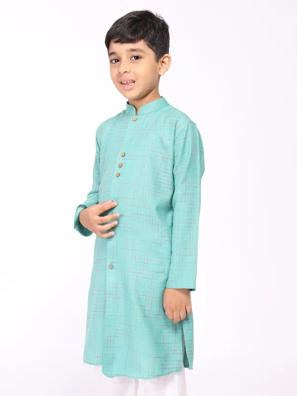 Tabard_Boys_Printed_Straight_Kurta_(Green)