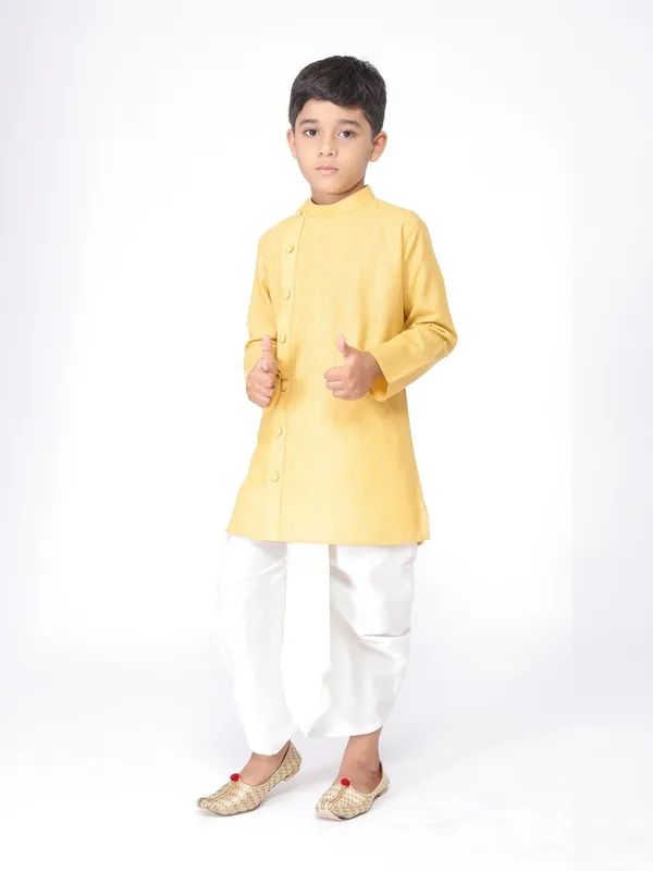 Tabard_Boys_Solid_Straight_Kurta_(Yellow)