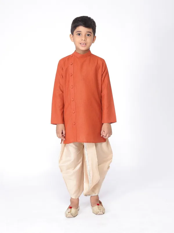 Tabard_Boys_Solid_Straight_Kurta_(Orange)