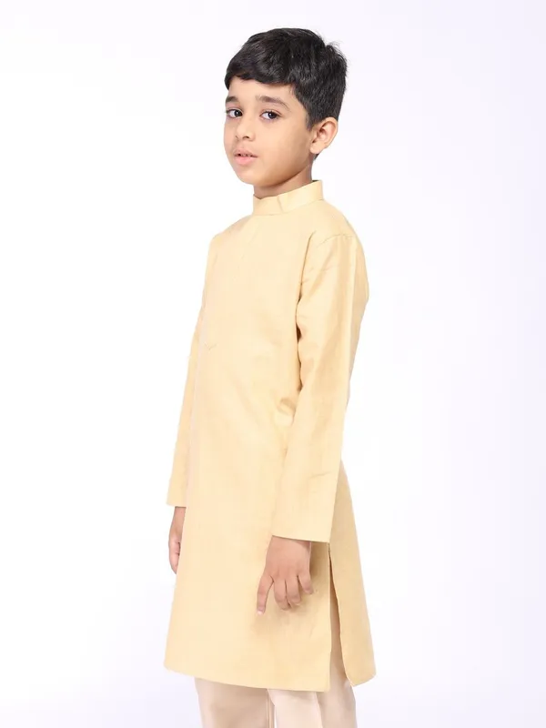 Tabard_Boys_Solid_Straight_Kurta_(Beige)