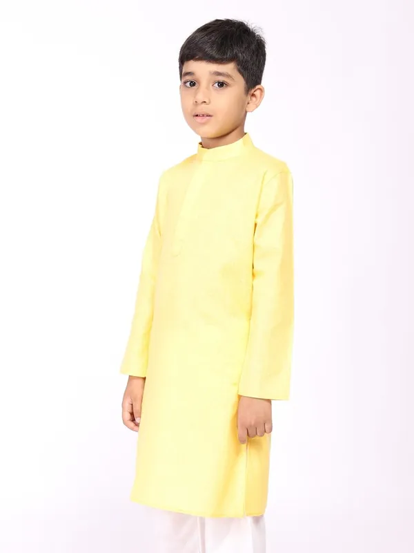 Tabard_Boys_Solid_Straight_Kurta_(Yellow)