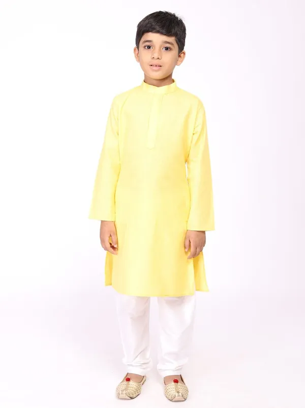 Tabard_Boys_Solid_Straight_Kurta_(Yellow)