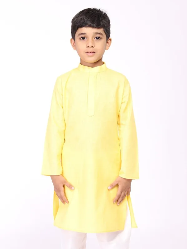 Tabard_Boys_Solid_Straight_Kurta_(Yellow)