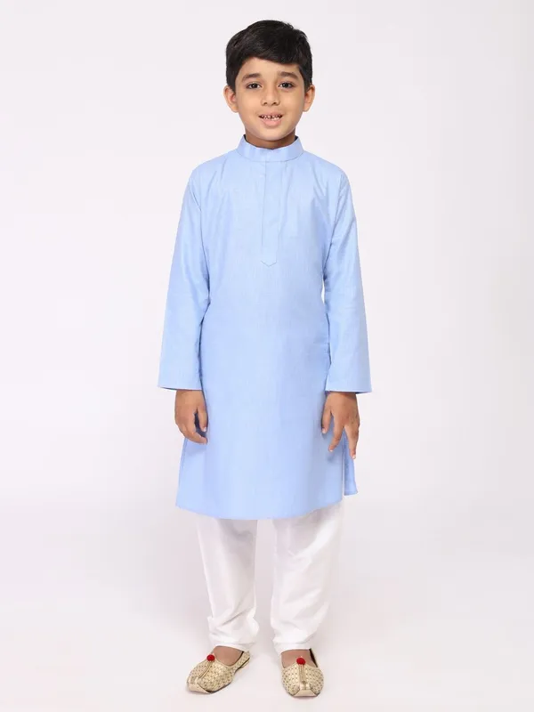 Tabard_Boys_Solid_Straight_Kurta_(Blue)