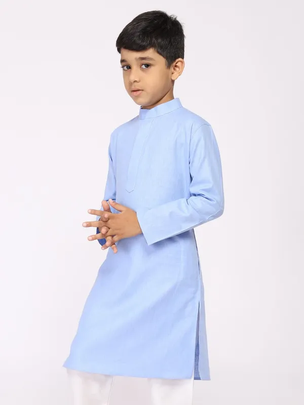 Tabard_Boys_Solid_Straight_Kurta_(Blue)