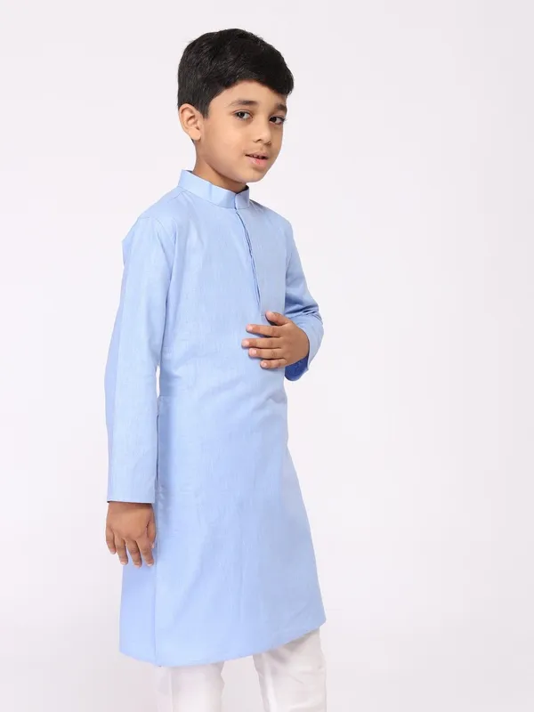 Tabard_Boys_Solid_Straight_Kurta_(Blue)