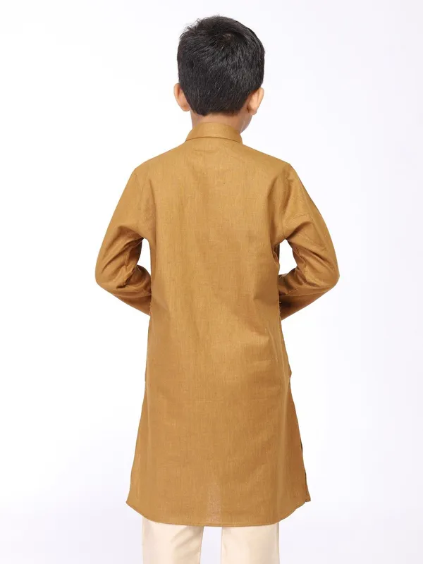 Tabard_Boys_Solid_Straight_Kurta_(Brown)