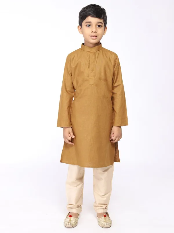 Tabard_Boys_Solid_Straight_Kurta_(Brown)